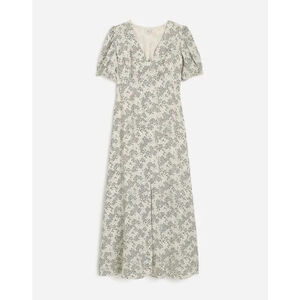 NWT Madewell Puff-Sleeve V-Neck Midi Dress in Floral size 8 NU576